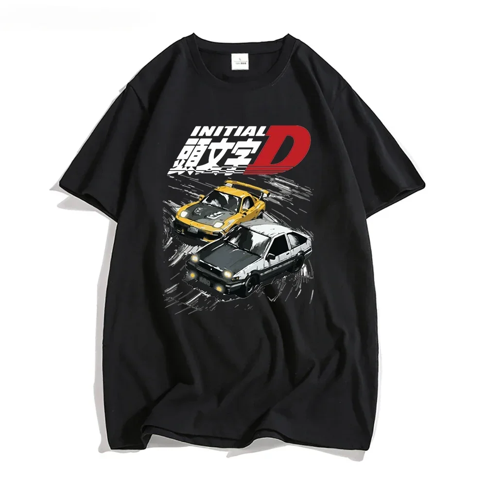 

Men Summer Cool Short Sleeves Tshirt Casual Homme T Shirt Ae86 Japan Anime Initial D T-Shirt Racing Drift Car Graphic Cotton Tee