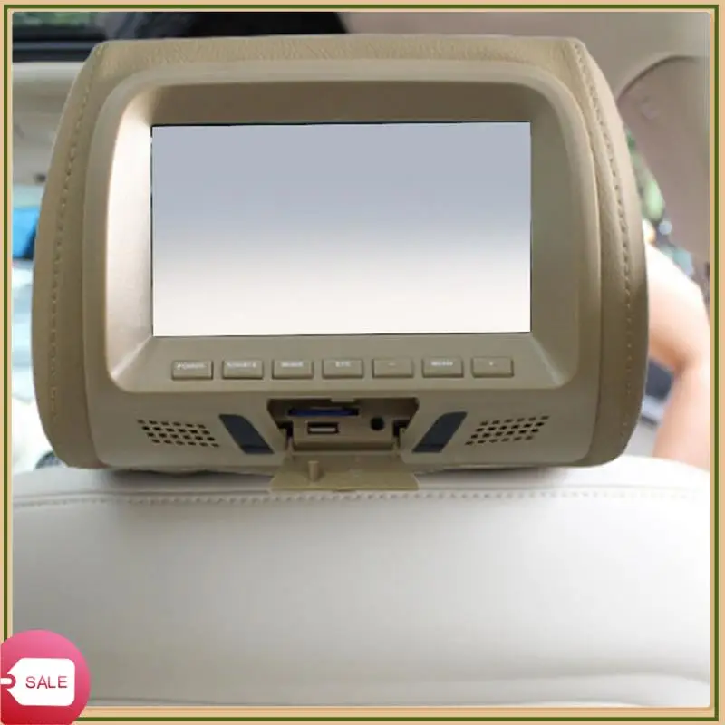 

Universal 7Inches Car Headrest Monitor Screen Rear Seat Entertainment Multi-Media Player Fit For AV USB SD MP4 MP5 FM Beige