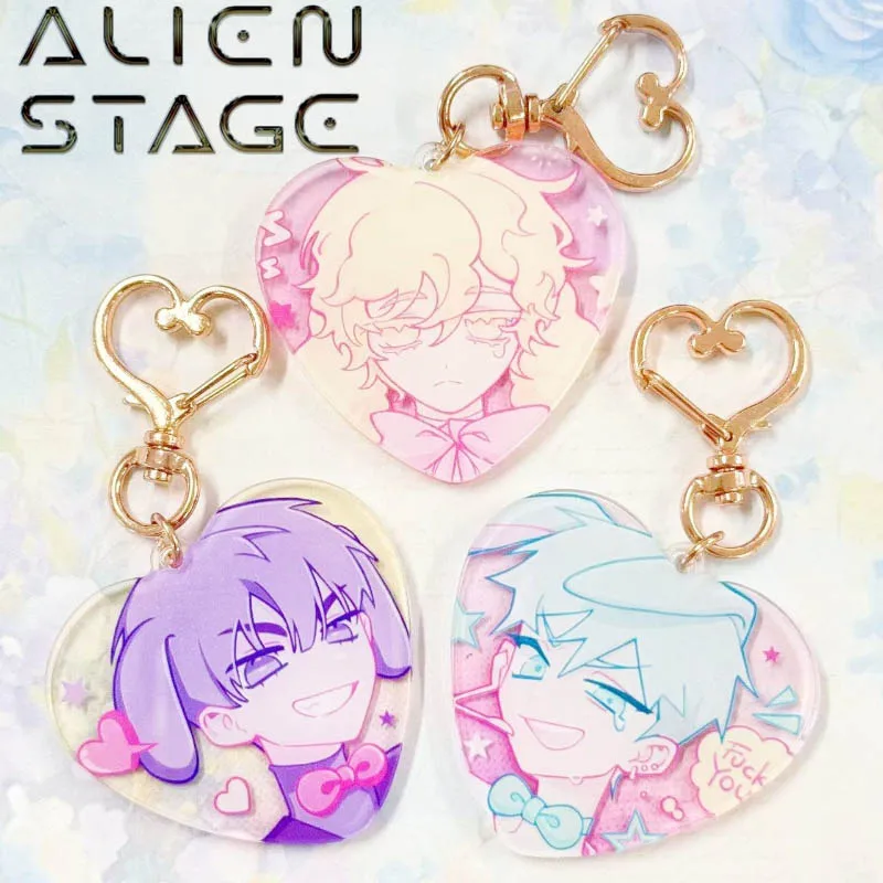 أنيمي الغريبة المرحلة إيفان تيل لوكا تأثيري المفاتيح للجنسين Kawaii الاكريليك القلب كيرينغ مفتاح سلسلة حقيبة حلية الديكور الدعامة #1