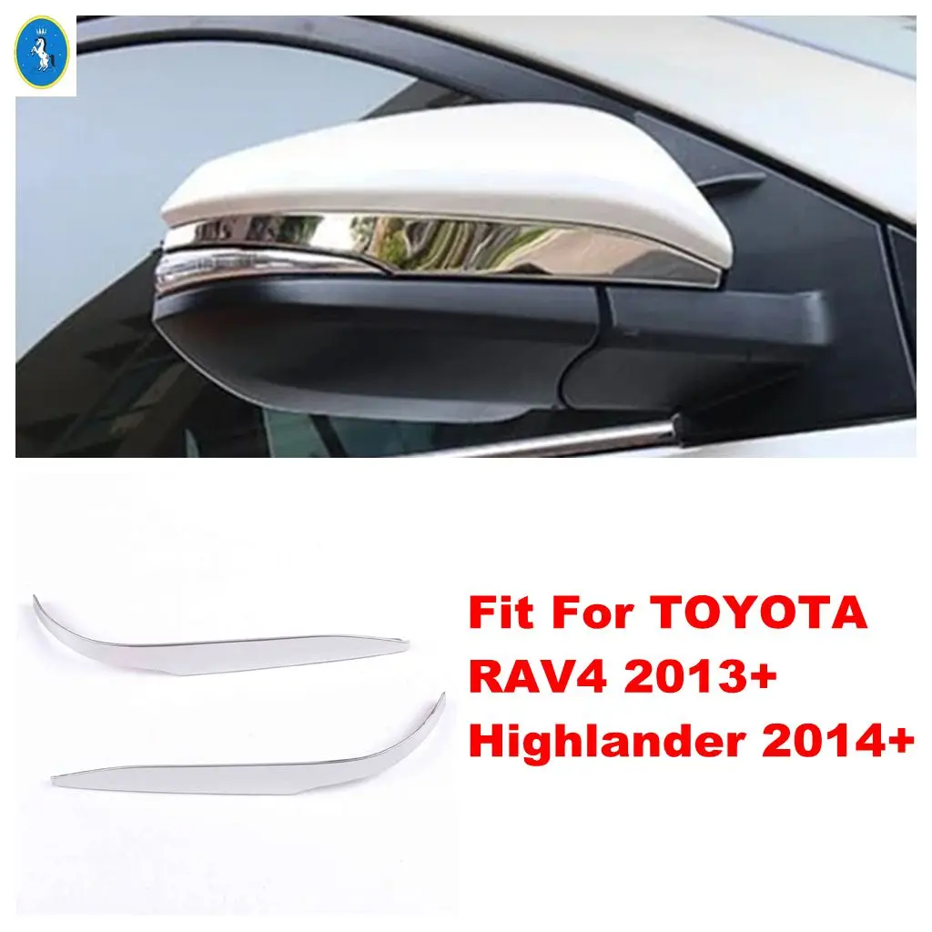 

For Toyota RAV4 RAV 4 2014 - 2018 Car Side Rearview Mirror Lid Strip Molding Cover Trim Stainless Steel Accessories Exterior Kit