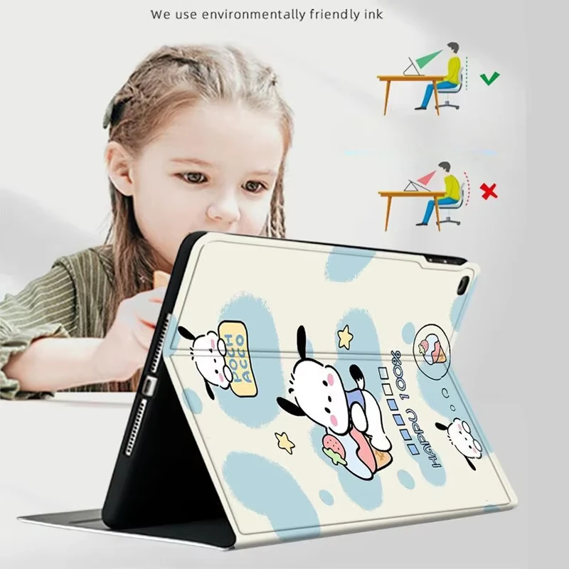 

Pochacco iPad Case for 10th Generation 10.9 Inch 9th 10.2in Cartoon Case For 2024 Air Pro 11in Mini4 5 Tablet Cover Kids Gift