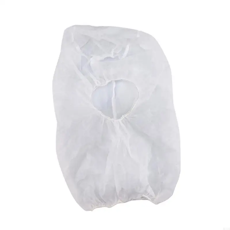 100Pcs Service Hood Disposable Beard Hair Net Full Face Hood Caps Unisex M4YD
