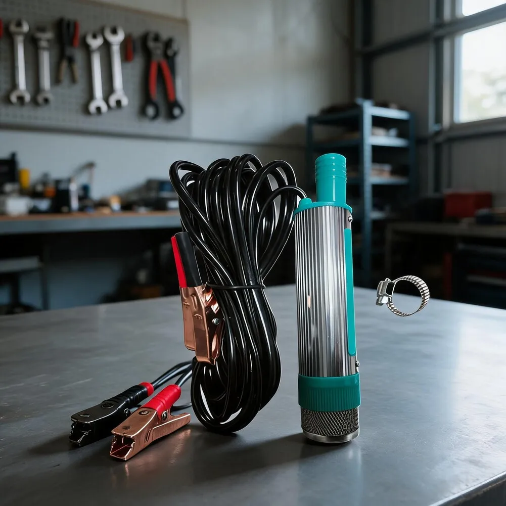 Submersible Pump for On-Farm Water Distribution and Oil Circulation Tasks with 3 Meter Line and 12V 24V DC Power Input