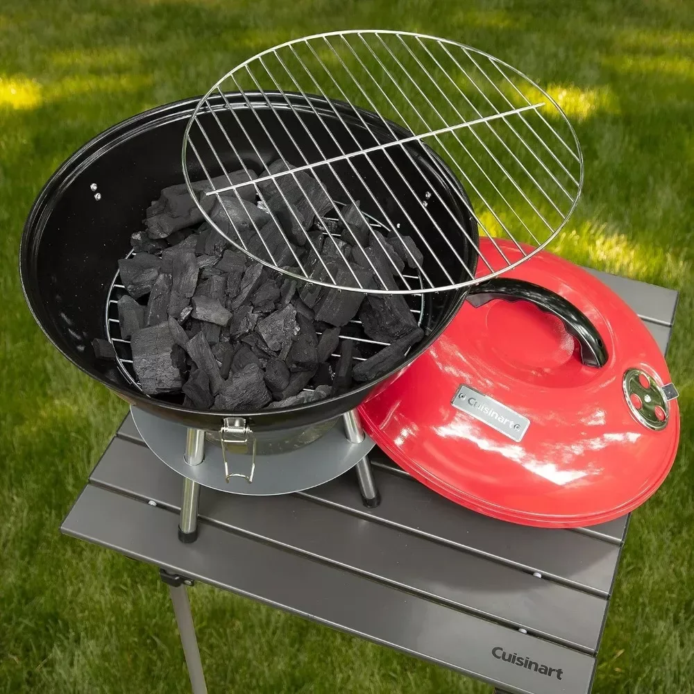 1pc Portable BBQ Grill Charcoal Grill Portable BBQ Grill Kettle Outdoor Grills Smokers for Patio Backyard Barbecue camping oven