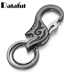 Dalaful Simple Flame Key Chains Rings Holder Unique Metal Enamel Keyrings KeyChains Gift For Men Women Car K360