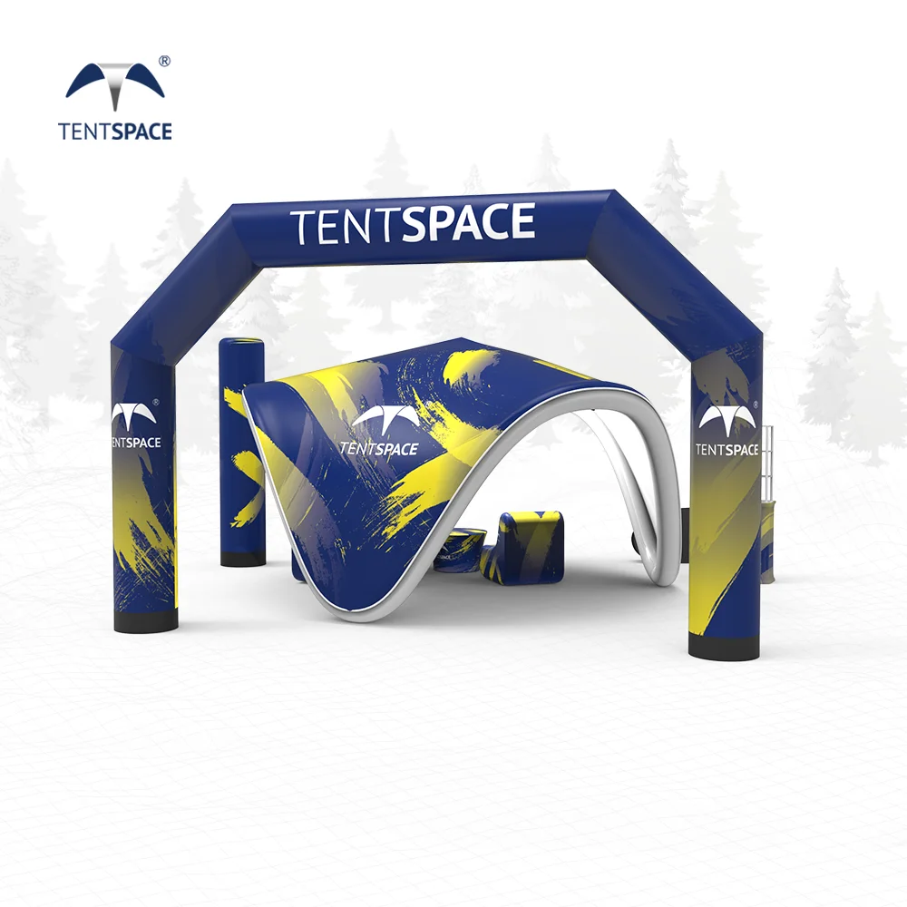 

Custom Branded Durable V-Shape Wave Canopy Inflatable Gazebo Exhibition Marquee Tent For Advertising Event Sea Shipping Included