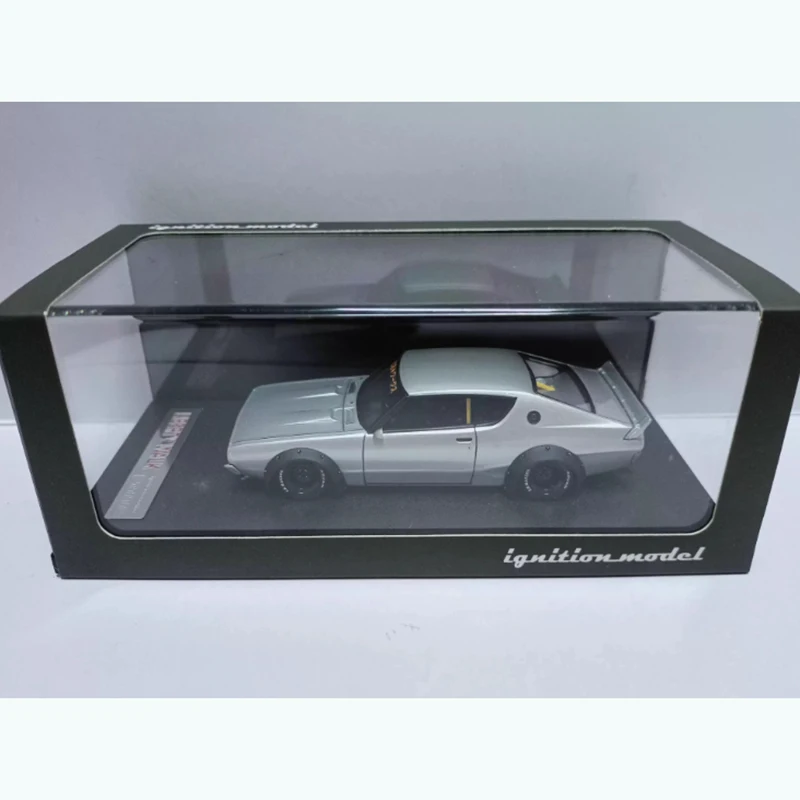 

IG 1/43 LB Kenmary Silver Skyline Широкий корпус Модифицированная двухдверная модель автомобиля из смолы Классический сувенир для взрослых Подарок Статический дисплей