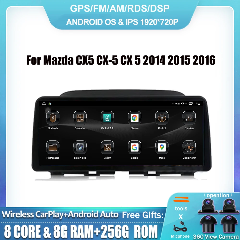 1920*720 Car Radio Auto For Mazda CX5 CX-5 CX 5 2014 2015 2016 Android 14 Multimedia Keep Car Original Bose Amplifier System