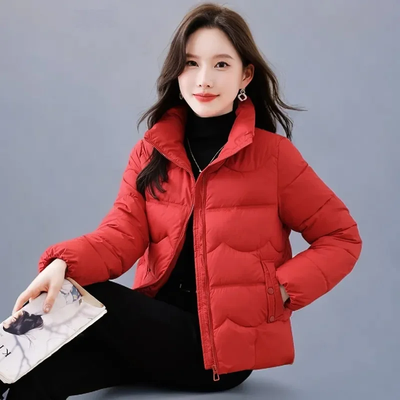 Korean version Warm Cotton Padded Coat Ladies2025Winter New Thick Down Cotton Parkas Jacket Women Short Overwear Fashion Outwear