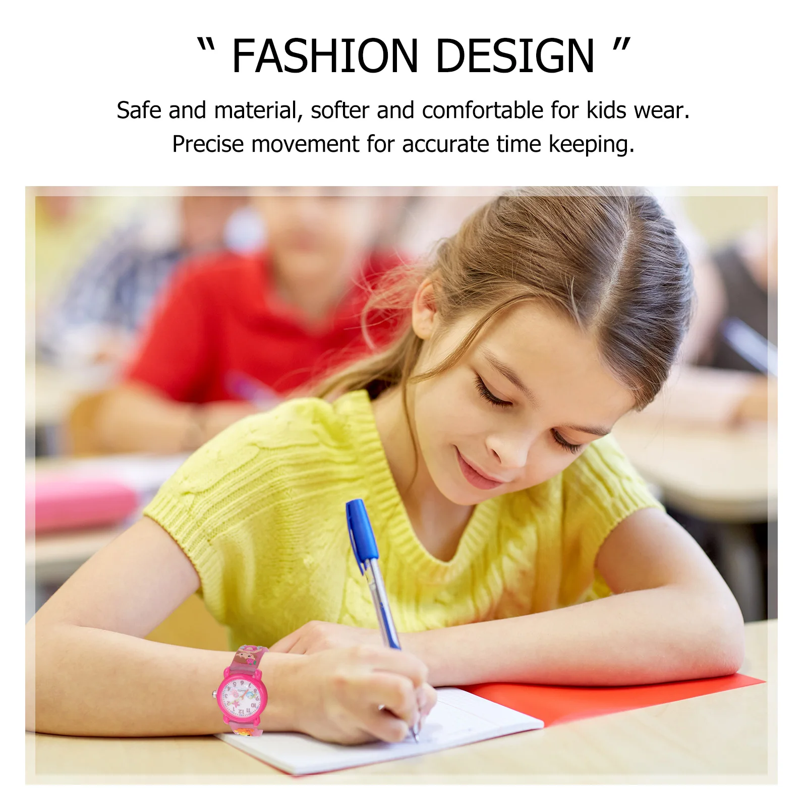 Cartoon Watch Kids Waterproof Quartz Mermaid Pattern Children Student Watches Red Color New Design 3D Silicon Band Time