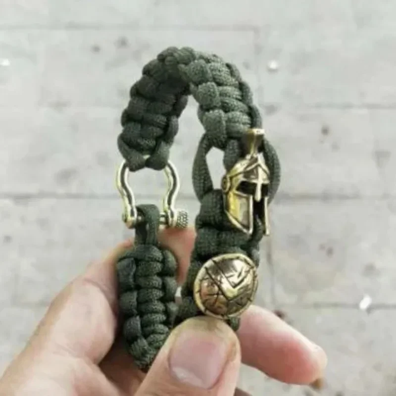 1 Set Perline Paracord Fibbia pendente fai-da-te per cordino coltello Paracord Ciondoli in metallo Campeggio Escursionismo Accessori braccialetto