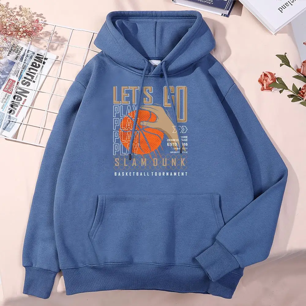 Let'S Go Play Slam Dunk Basketball Tournament Male Tracksuit   Classic Outdoor Clothing Casual Quality Hoodies Chic Loose Hoodie