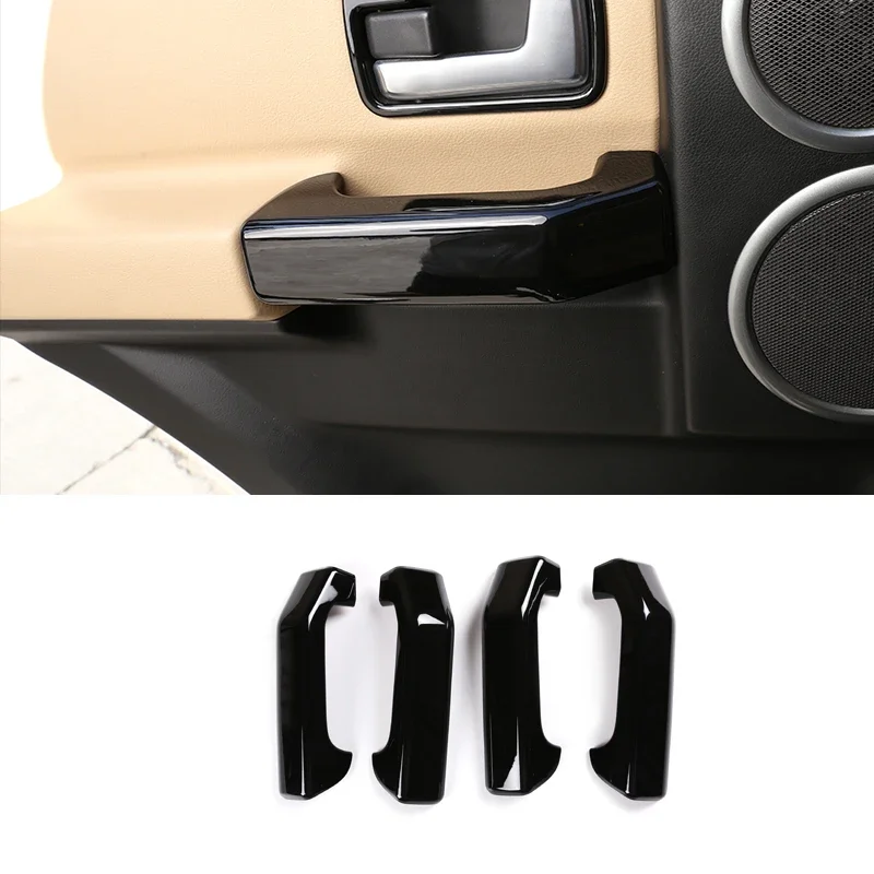 For 2004-2009 Land Rover Discovery 3 LR3 Black ABS Car Door Inner Handle Decorative Cover Sticker Car Interior Accessories