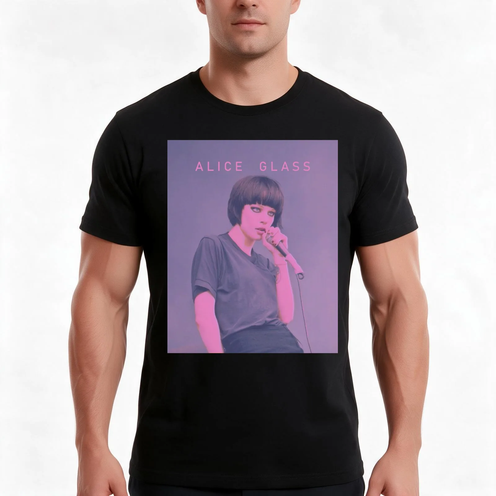Alice Glass //6 T-Shirt, Summer Casual Cotton Tee, Oversized Streetwear Tops, Vintage Graphic Print, Loose Fit Short Sleeve