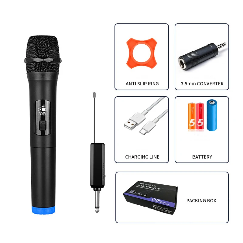 Sepuluh item TLF Xtuga W1 Mikrofon Rekaman Nirkabel UHF Profesional untuk Pengajaran Microfono Inalambrico De Mano