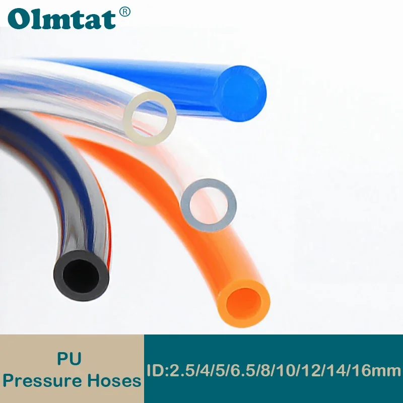 

pneumatic pu hose ID8~12mm OD4~14mm Suitable for compressor polyurethane material tube 2/5/10M