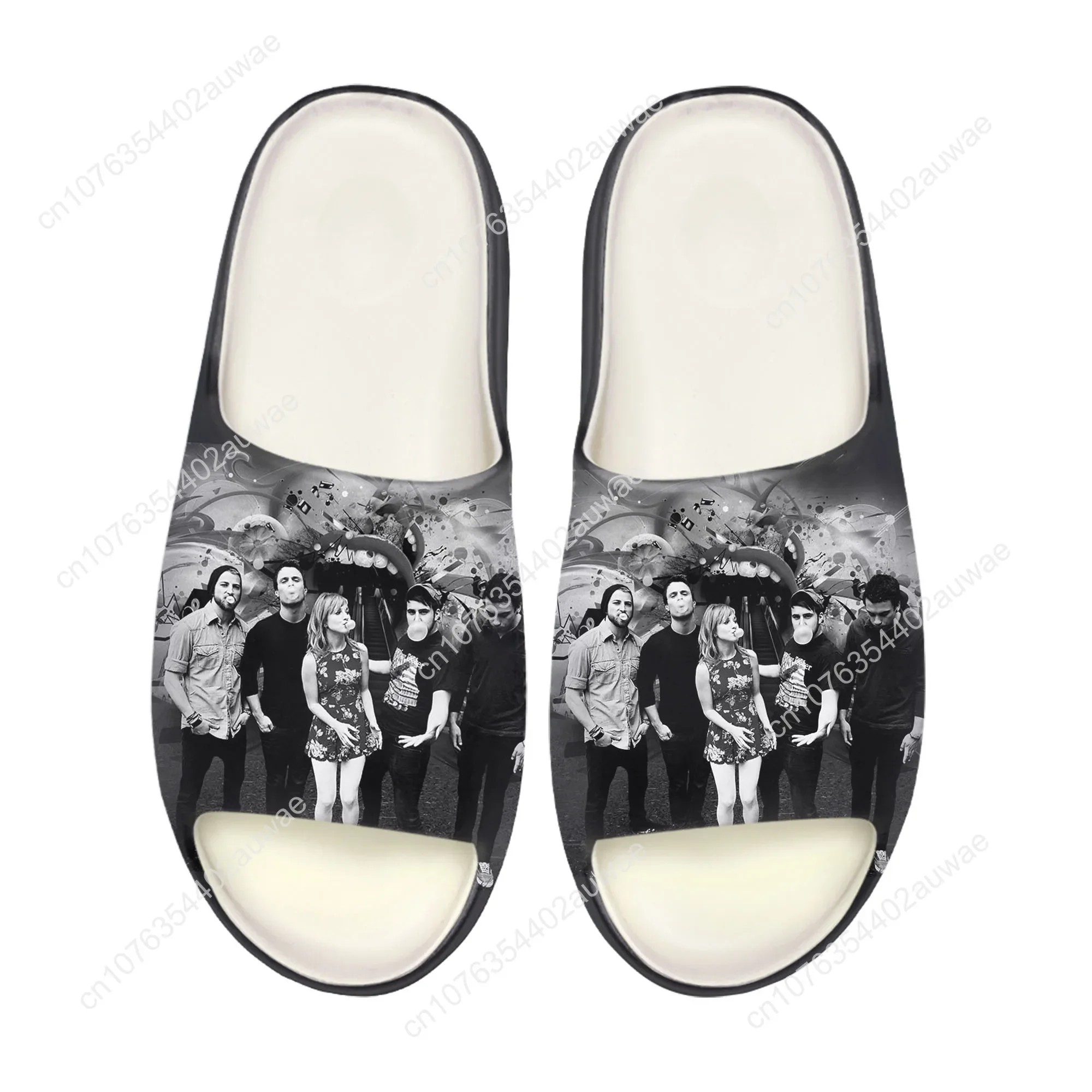 Paramore band นุ่ม sllipers บ้าน Clogs รองเท้าเหยียบบนน้ำผู้ชายผู้หญิงวัยรุ่นปรับแต่งชายหาดห้องน้ำบนอึรองเท้าแตะ