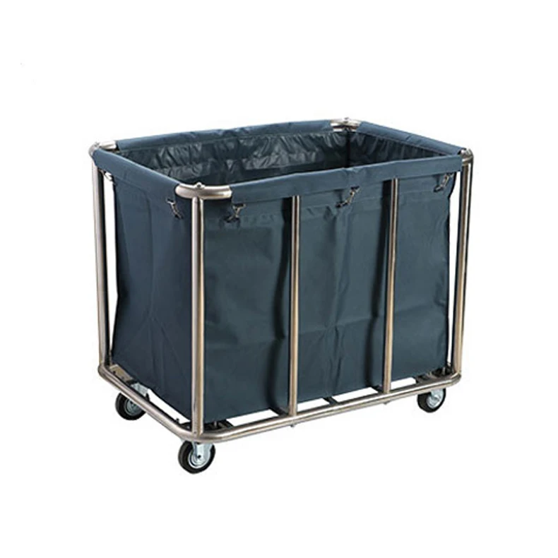 

Hospital & Hotel Dirty Linen Trolley,Stainless Steel Housekeeping Trolley Cleaning Cart Maid Cart