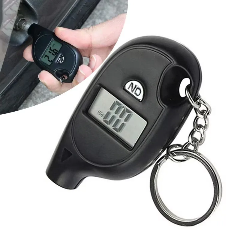 1-4Pcs Mini Digital Tire Pressure Gauge Quick Reading Portable Keychain For Cars Motorcycles Bicycles Precision Maintenance Tool