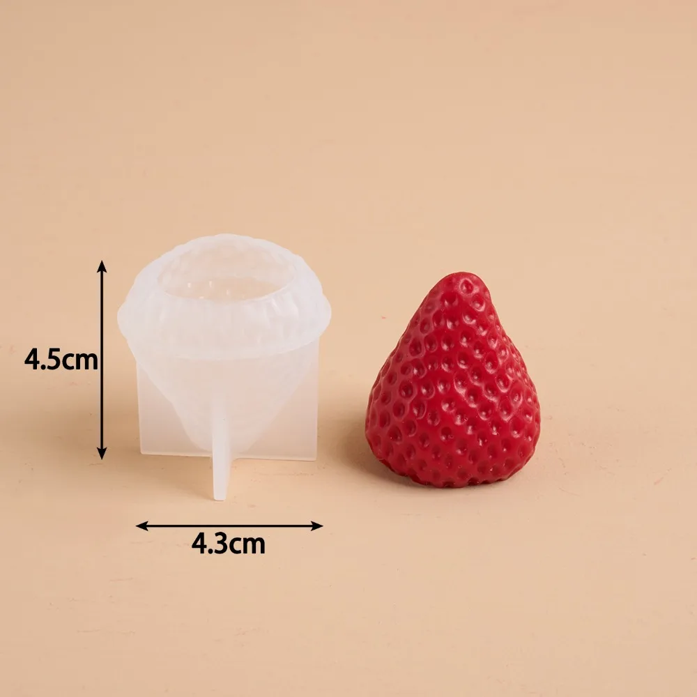 Silicone 3D Strawberry Mold Strawberry Shape Handmade Craft Aromatherapy Candle Mold Reusable DIY Candle Mold