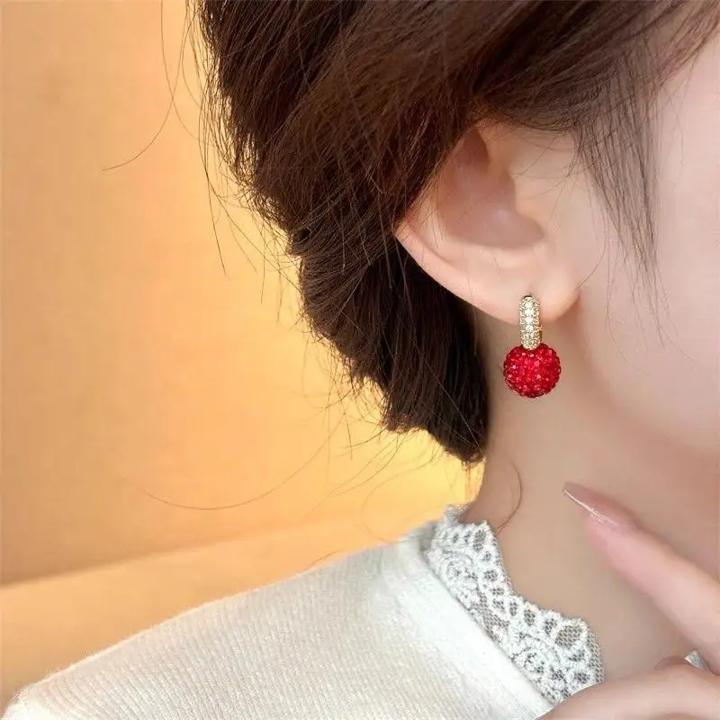 Unique Designed Full Rhinestone Ball Earrings: Women Fashion Sparkling Ears Accessories Girls Party