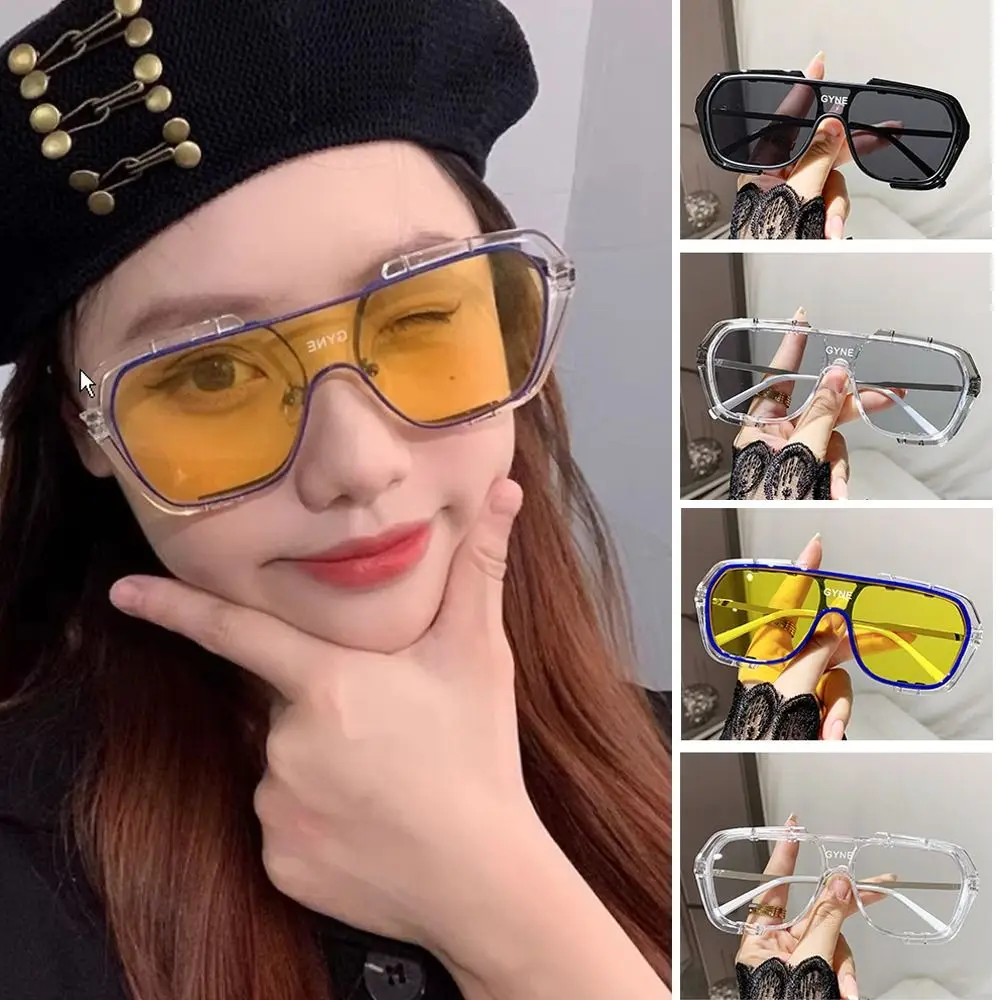 Punk Square Frame Sunglasses Anti-UV 380 Street Photos Decoration Black Shades Glasses Travel Accessories Retro Sunglasses