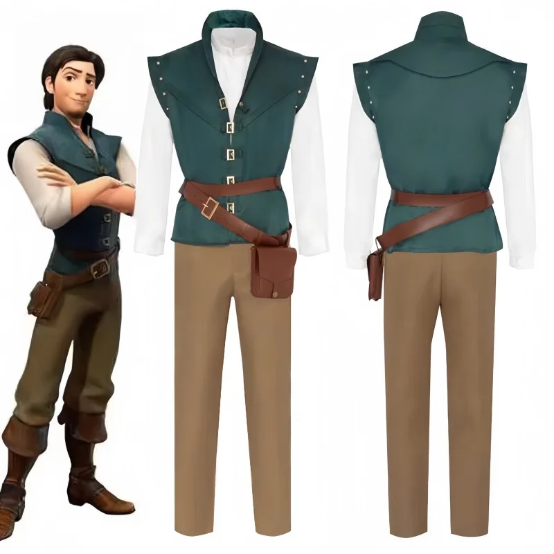 

Anime Tangled Flynn Rider Cosplay Costume Prince Stage Costume Adult Carnival Uniform Halloween Costumes