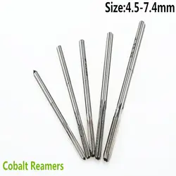 Jrealmer-옵션 4.5-7.4mm H8 척킹 코발트 M35 리머 H8 기계 리머 고속 강철 회전 도구 스트레이트 생크, 입체, 알루미늄 합금, 연마, 검정, 회색