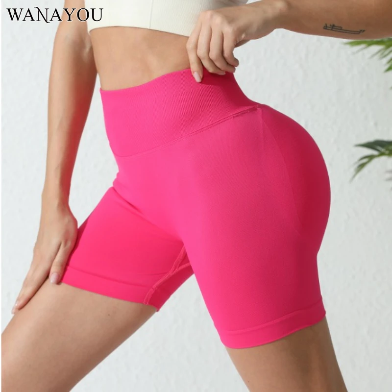 

WANAYOU Seamless High Impact Sports Shorts, Women's Yoga Shorts, Short Boots, Quick Drying Fitness Bodysuits, Exercise Running