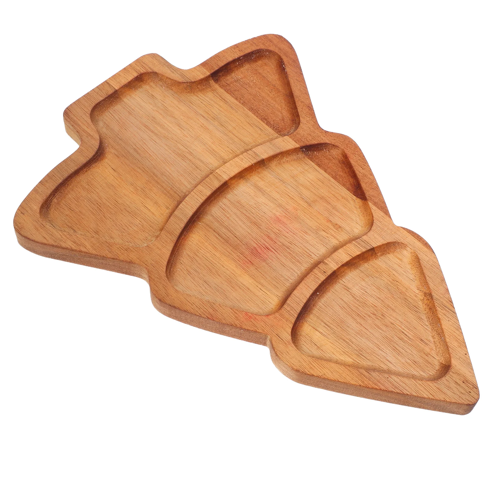 

Acacia Wood Christmas Tree Platter Unique Tree-Shaped Serving Tray Holiday Decorative Dish for Sweets and
