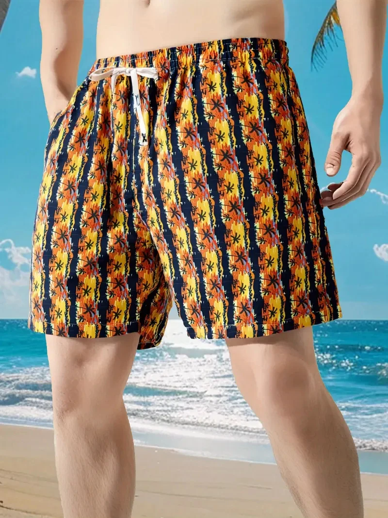 

Повседневные пляжные шорты с рисунком пальмы для мужчин, модная летняя уличная одежда, шорты с 3D принтом, модные плавки большого размера