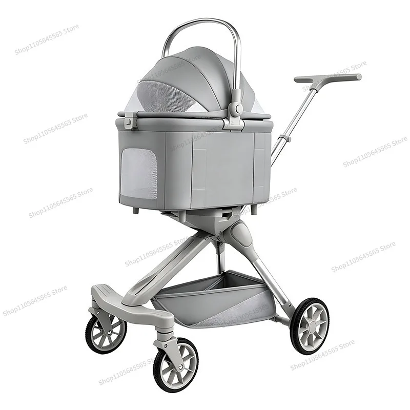 For Pet Stroller Is Foldable, Lightweight, and Detachable, Suitable for Dogs, Cats, and Outdoor Activities