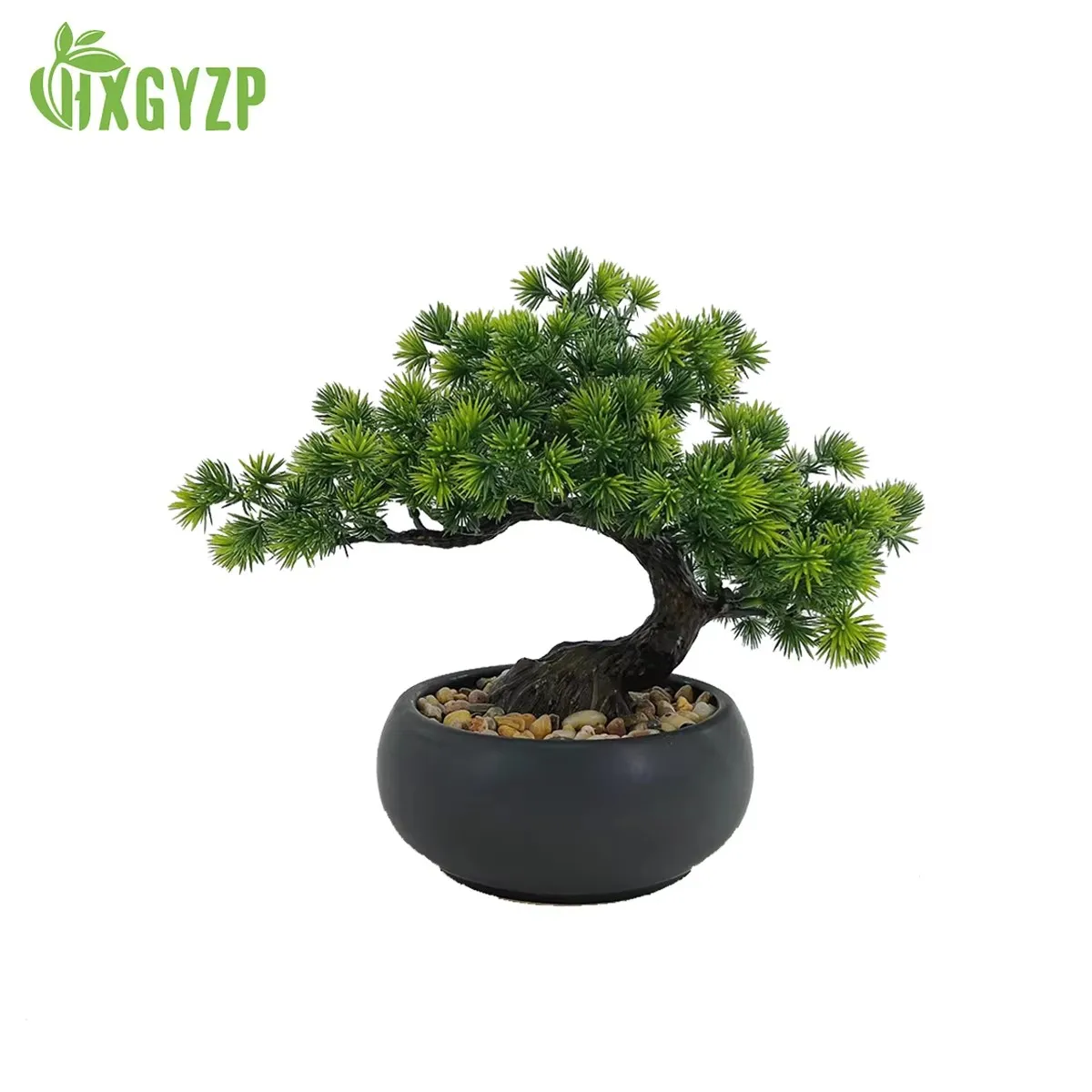 Artificial Bonsai Tree Juniper Home Small Fake Plants With Black Ceramic Pot Decoration For Desktop Office Garden Shelf Indoor