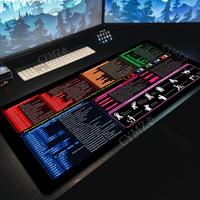 German Office shortcut keys large Mouse Pad Desk Mat Non-Slip Durable Stitched Edge Excel Shortcut table mats office mousepad