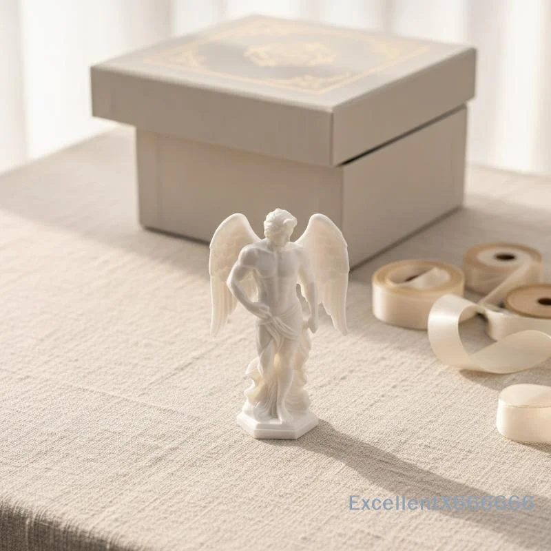3D Printing Greek Style Male Angel Sculpture Winged Warrior Desktop Art Ornament for Modern Home Office Desk Decor