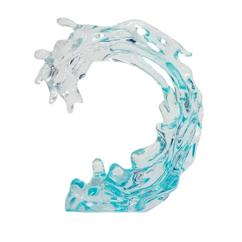 Transparent flowing water wave ornament resin sculpture living room entrance abstract decoration