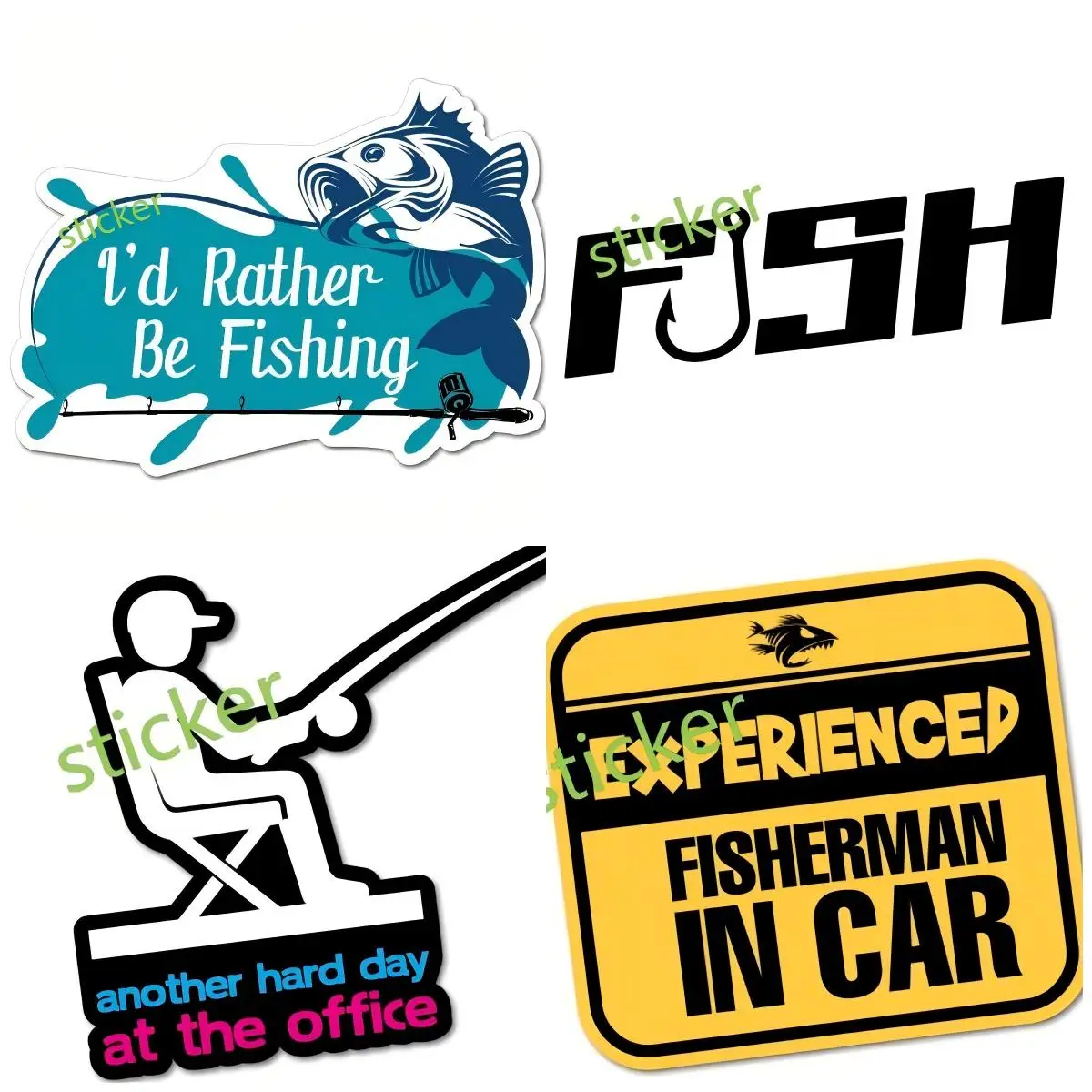 

Fish Sticker Fishing Car Boat Vehicle Window Decal Graphic Fishing Decals Occlusion Scratch Decoration Laptop Vehicle Waterproof