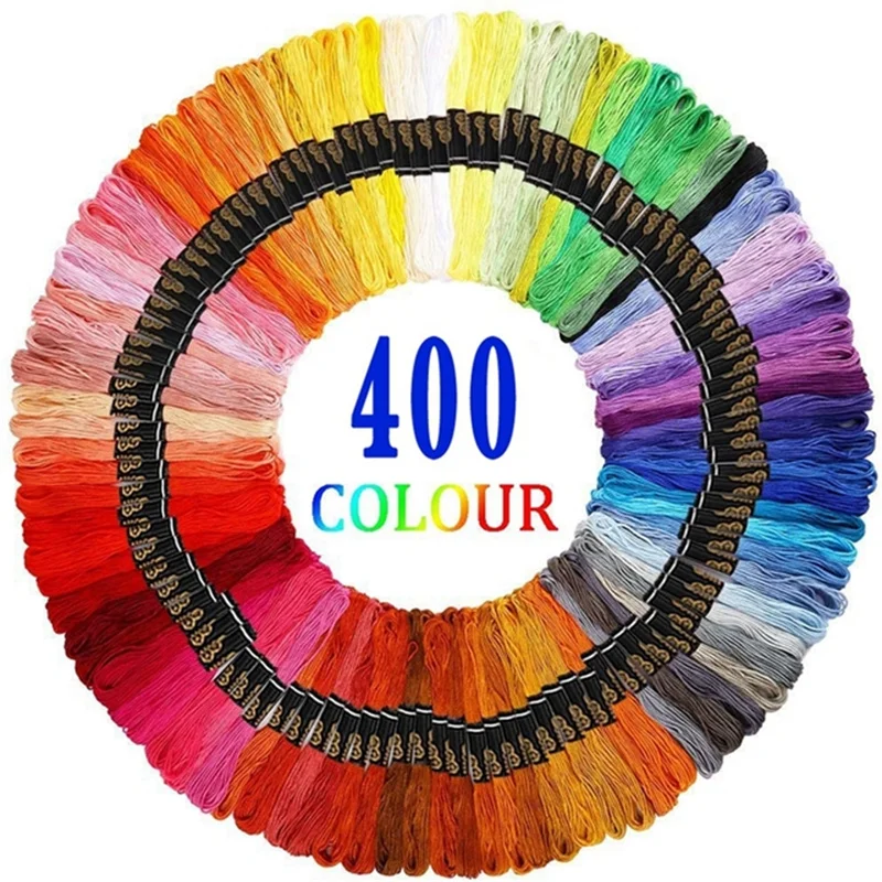 

400 Colours Embroidery Thread Floss Cotton for Cross Stitch Threads Bracelet Yarn Craft DIY Skein Kit DIY Knitting Tools