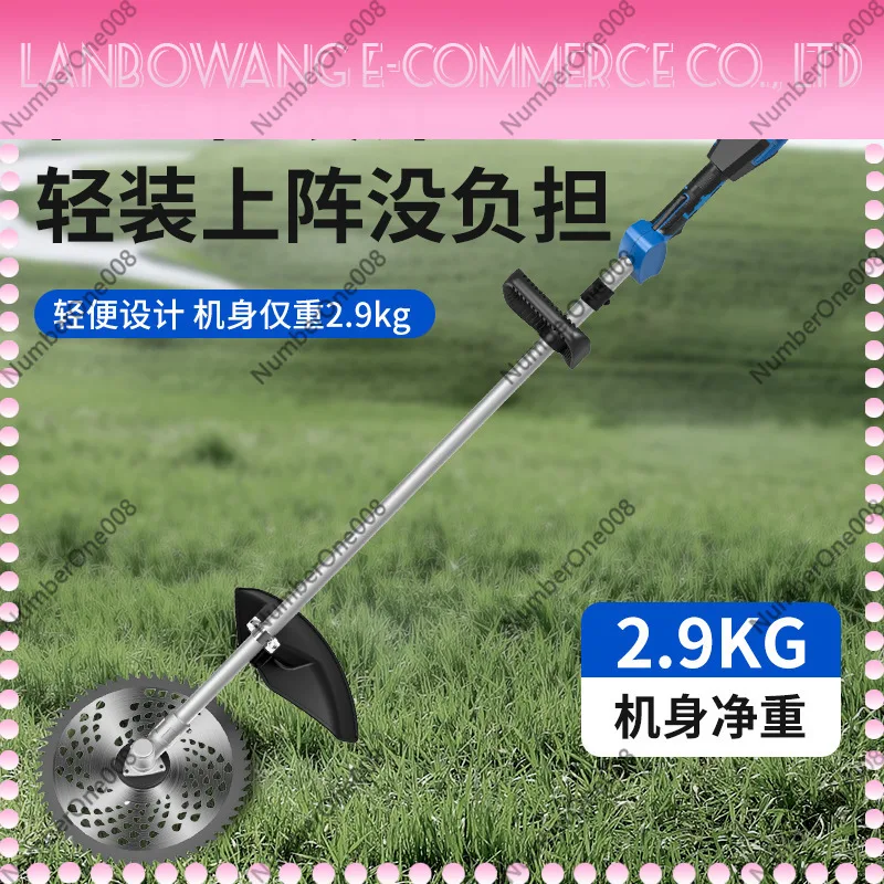 Rear Brushless Lawn Mower, Cordless Electric Grass Trimmer for Garden, Rechargeable Lithium Battery Weed Wacker for Small Yard