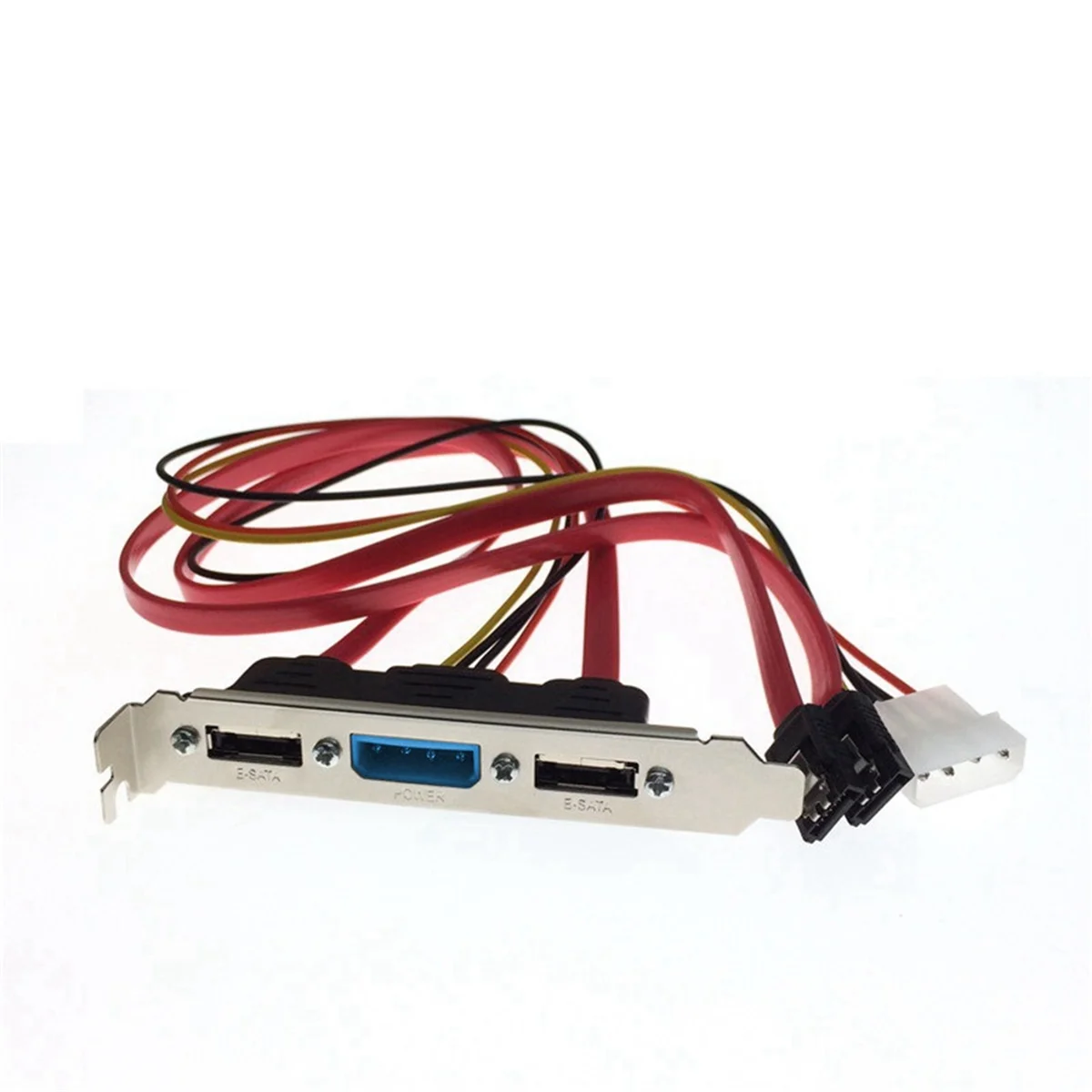 A39U PC DIY SATA to ESATA and 4Pin IDE Molex Power PCI Bracket Slot Cable Full-Height Profile for External Hard Drive