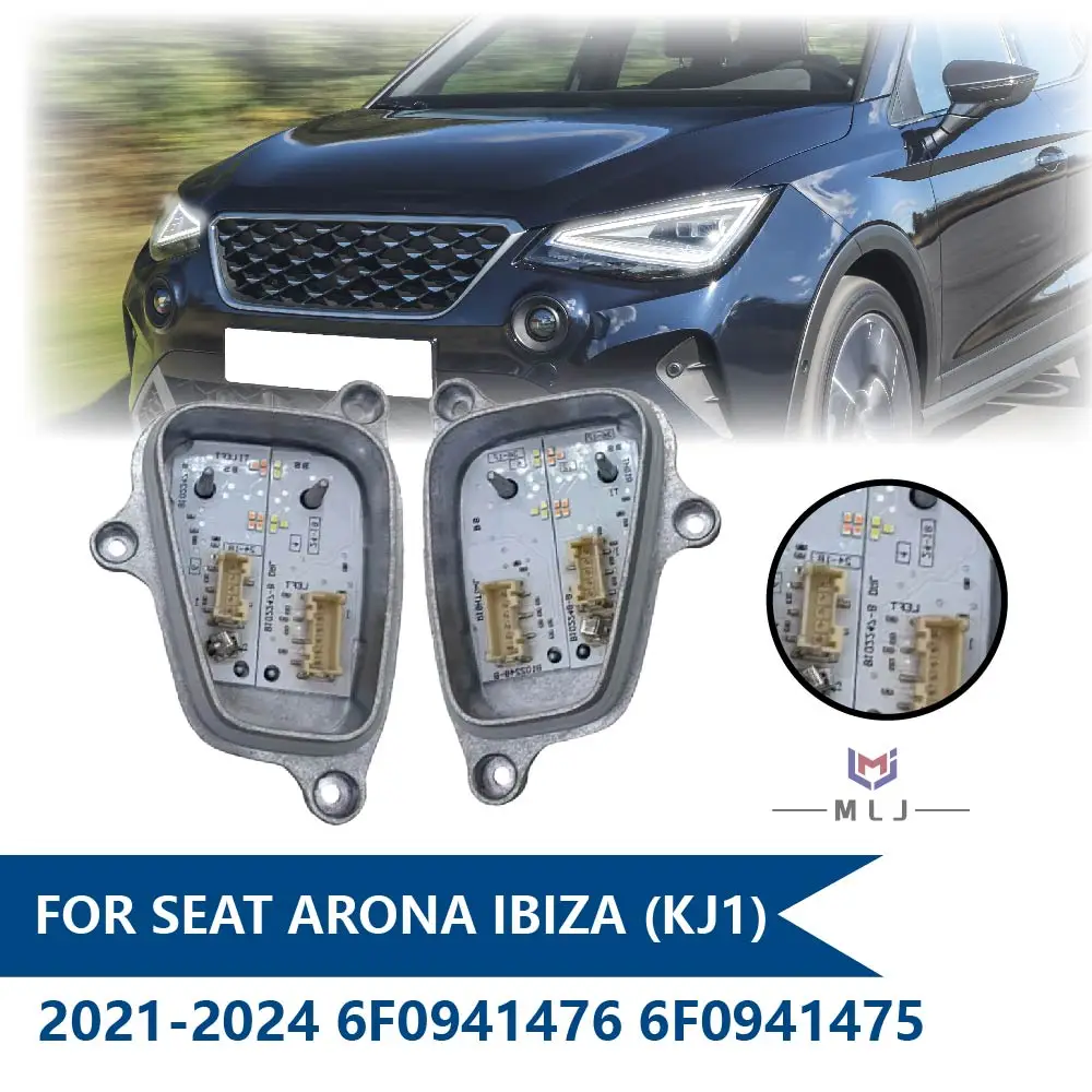

6F0941475 6F0941476 For SEAT IBIZA KJ1 2021-2024 White Light LED Daytime Turn Signal Module Angel Eye DRL module Car Accessories
