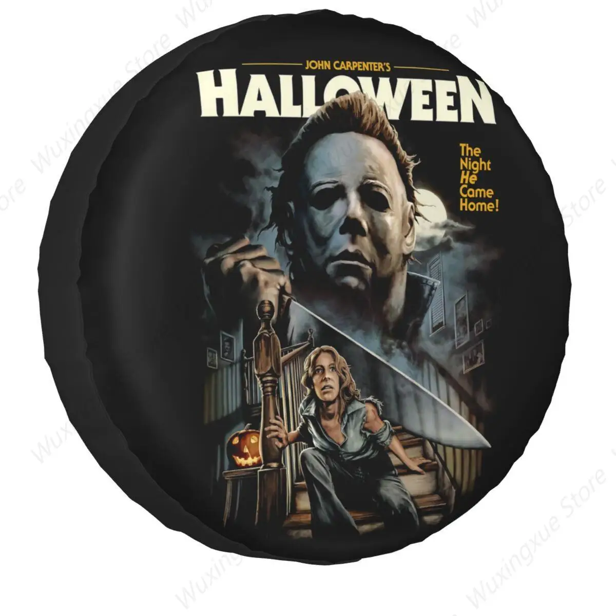 Halloween Michael Myers Spare Tire Cover Case for Jeep Mitsubishi Pajero Horror Movie Car Wheel Protectors Accessories