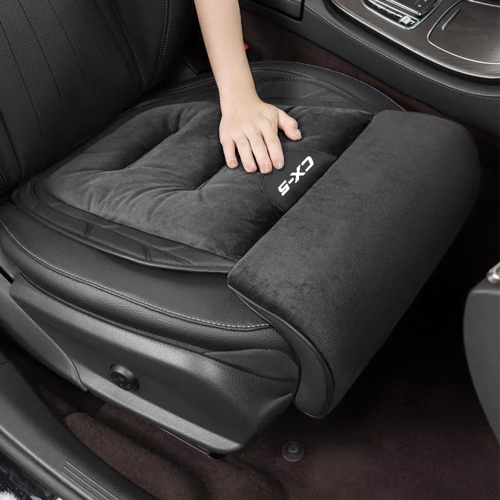 2-in-1 Flannel Car Seat Cushion Leg Rest Support Warm Universal Seat Pad Reduce Driving Fatigue for Mazda 3 CX5 CX3 CX8 6 GH MX5