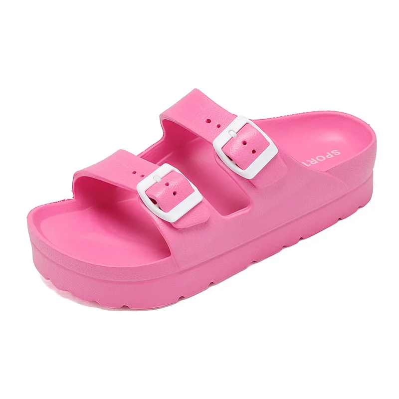 Thick Platform Cloud Slippers Women Fashion Buckle Soft Sole Pillow Slides EVA Sandals Woman Summer Beach Non-Slip Flip Flops