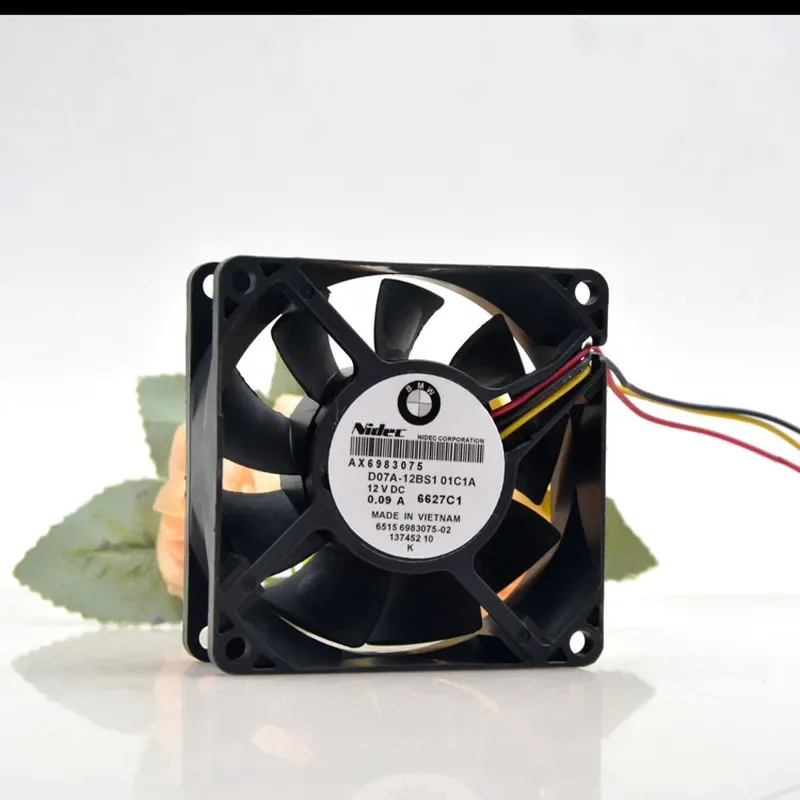 for Nidec D07A-12BS1 01C1A 7025 12V 0.09A 3-Wire CPU Cooling Fan 7CM Original