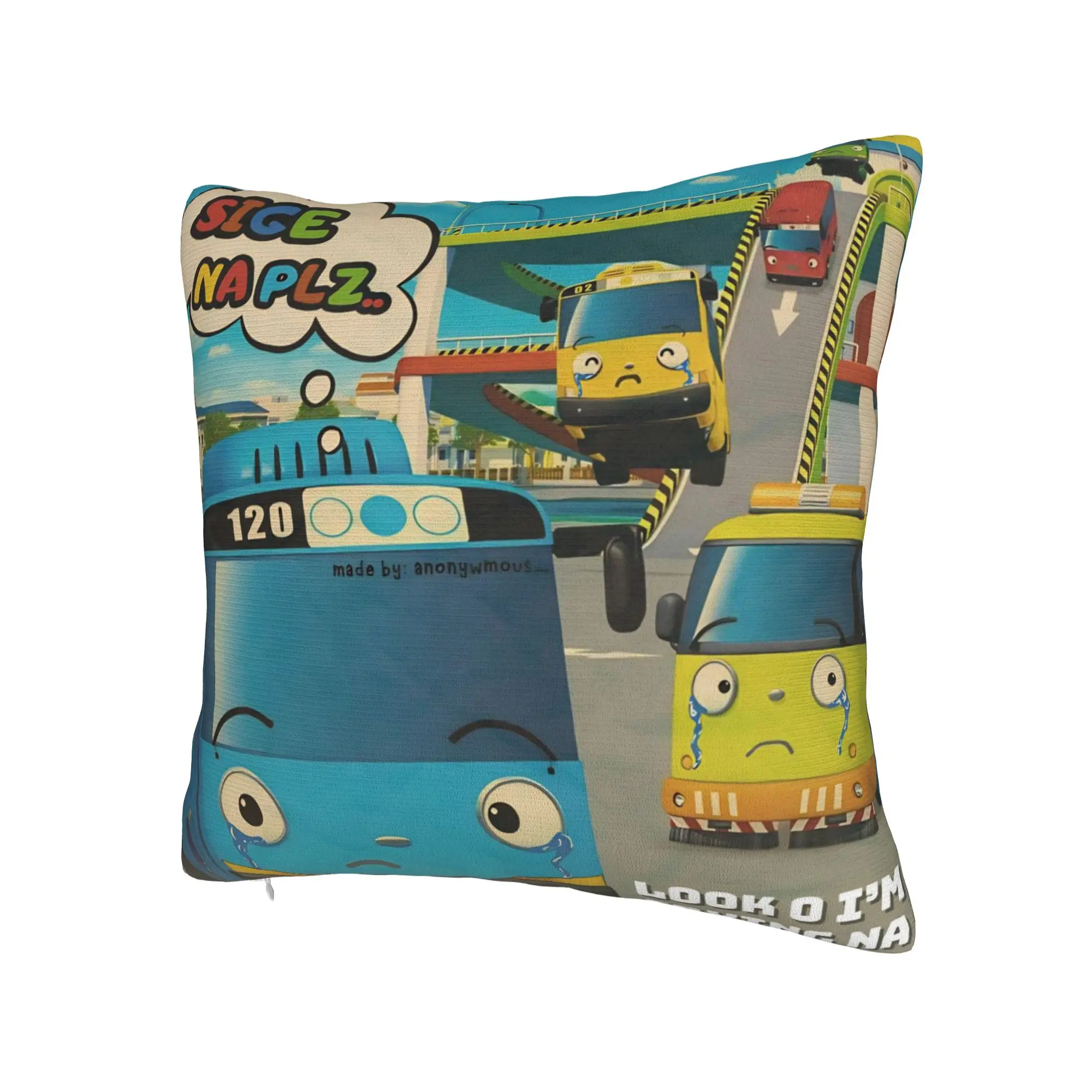Decorative Pillowcase Tayo The Little Bus  Merchandise Home  Throw Pillow Case Cover Square Multi-Size