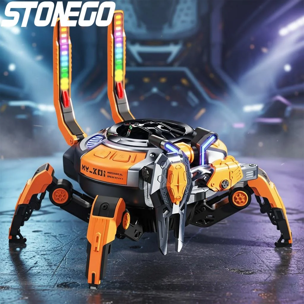 

Portable 10W Stereo Bluetooth 5.0 Mechanical Crab Speaker with Multicolor LED Lights and 8H Playtime for Home Outdoor Parties