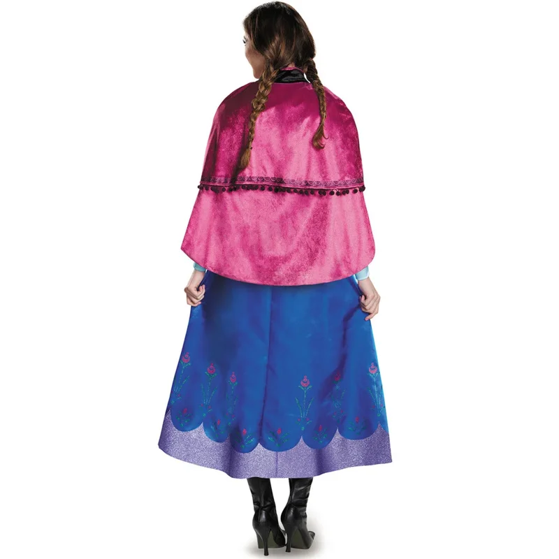 Frozen Anna Princess Long Dress adulti Snow Queen Elsa Cosplay Costume fiaba abiti da festa per le donne Halloween Fancy Dress
