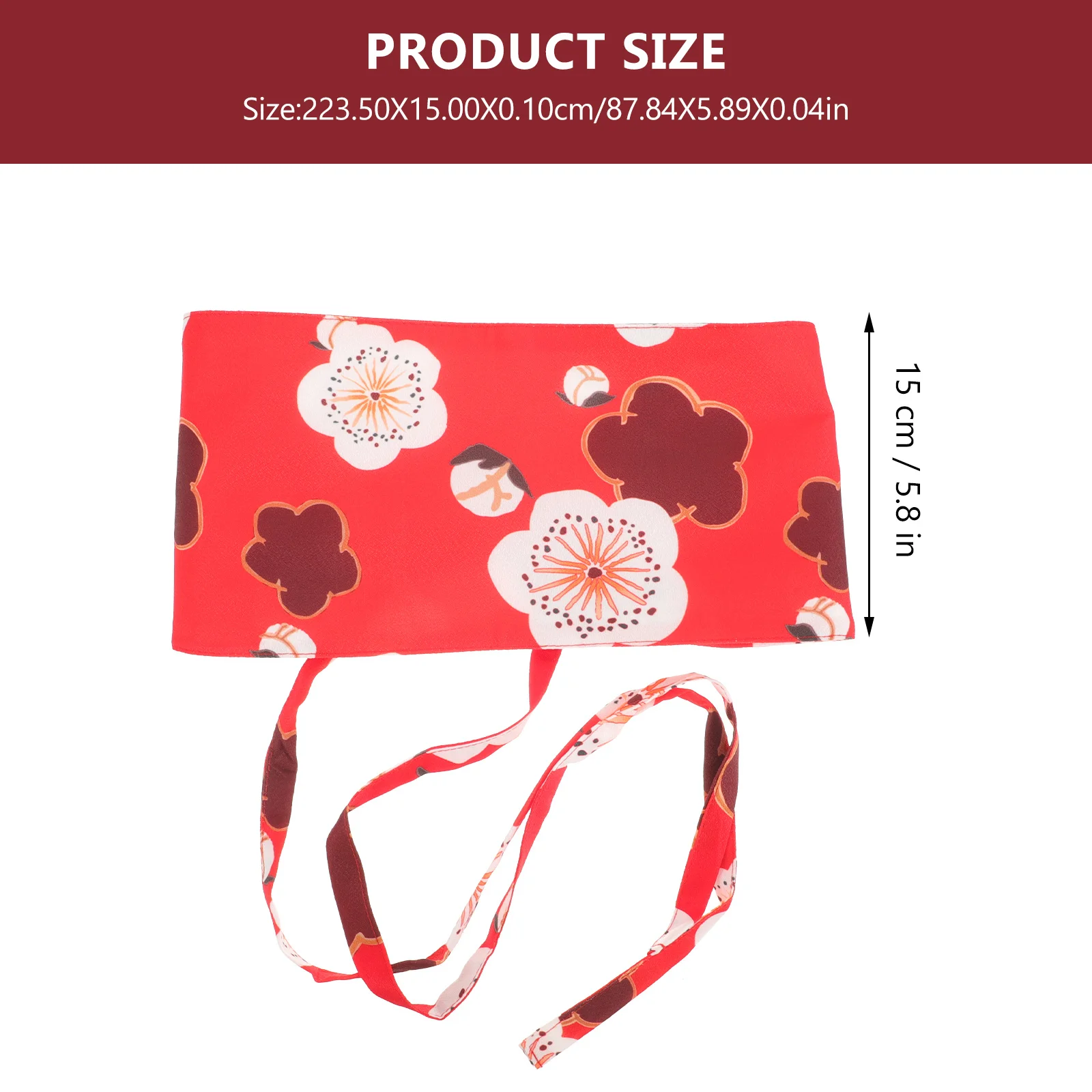 حزام خصر ياباني واسع بنمط الأزهار حزام كيمونو قابل للتعديل حزام خصر نسائي للفساتين والمناسبات الخاصة