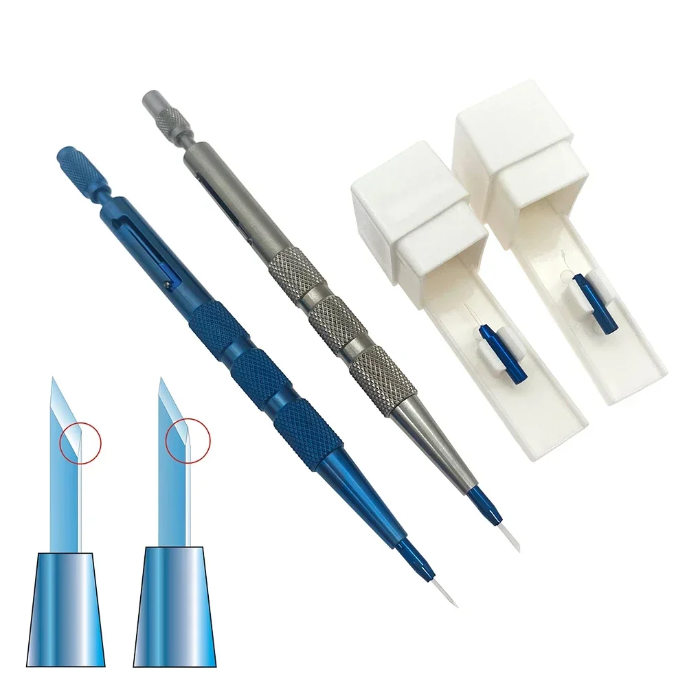 

Ophthalmic Sapphire Blade Double / Single Edge Blade Knife Otolaryngology Eye Instruments Keratome Blades with handle